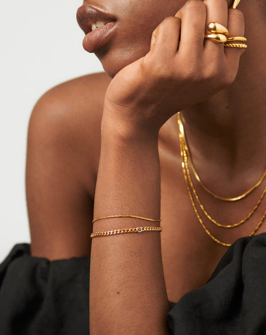 April Birthstone Chain Bracelet | 18ct Gold Plated Vermeil/Crystal