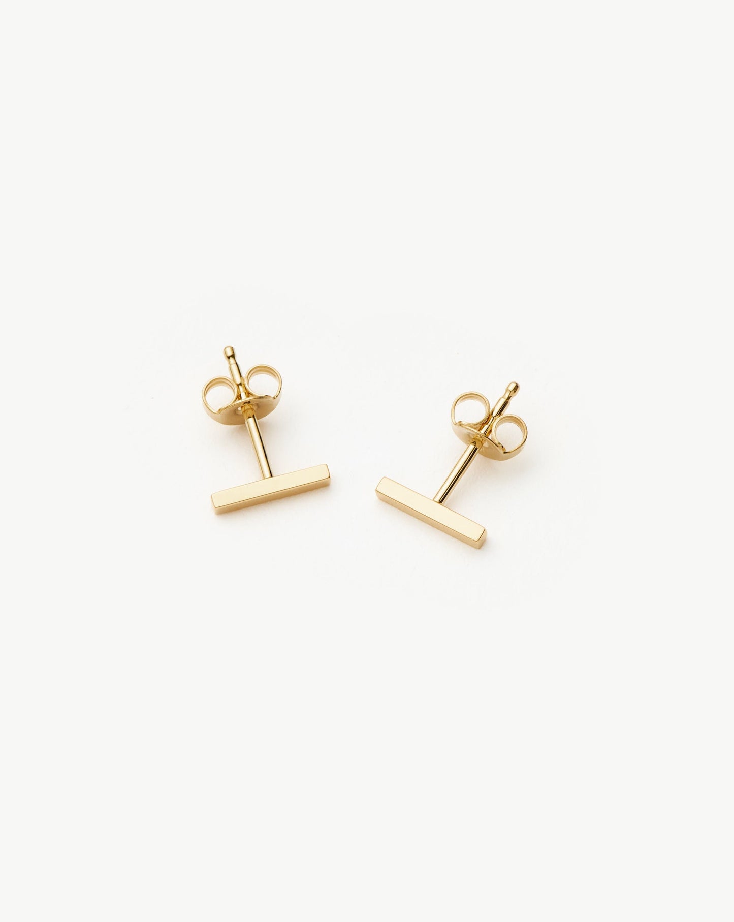 Fine Bar Stud Earrings | 14ct Solid Gold