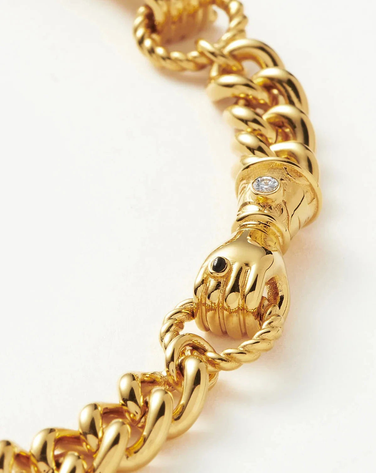 Harris Reed In Good Hands Charm Bracelet | 18ct Gold Plated/Black Onyx & Pearl