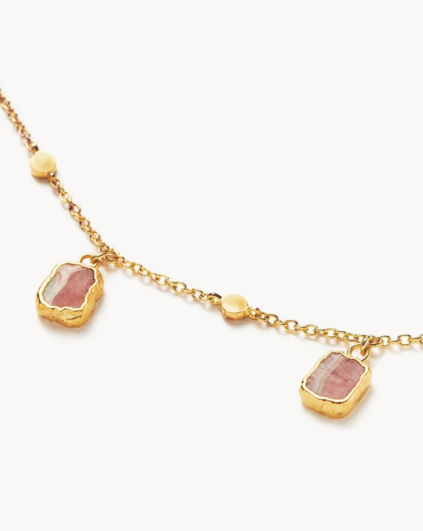 Lena Charm Choker | 18ct Gold Plated/Rhodochrosite