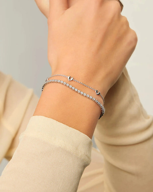 Molten Heart Mini Charm Bracelet | Sterling Silver