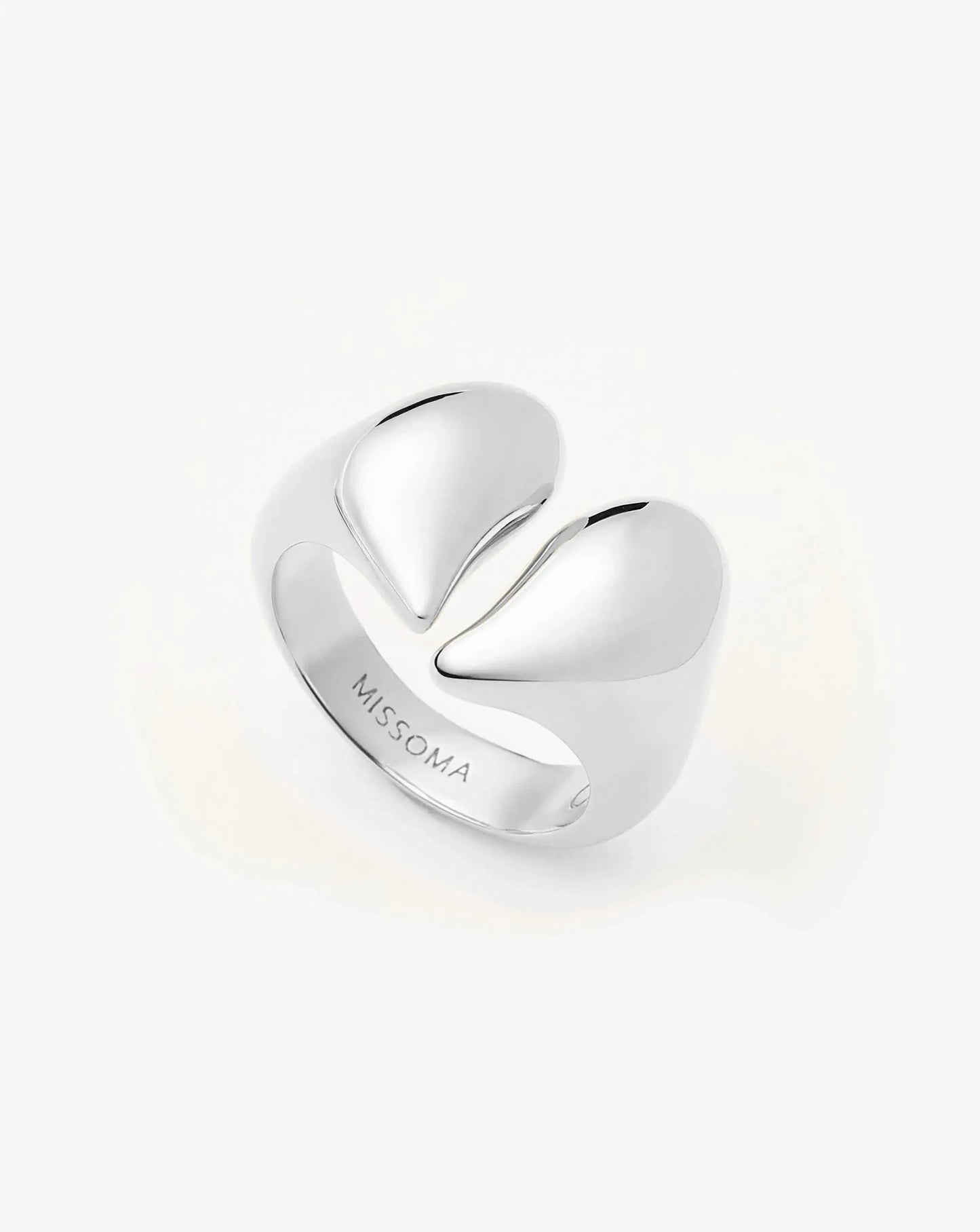 Molten Heart Statement Ring | Silver Plated