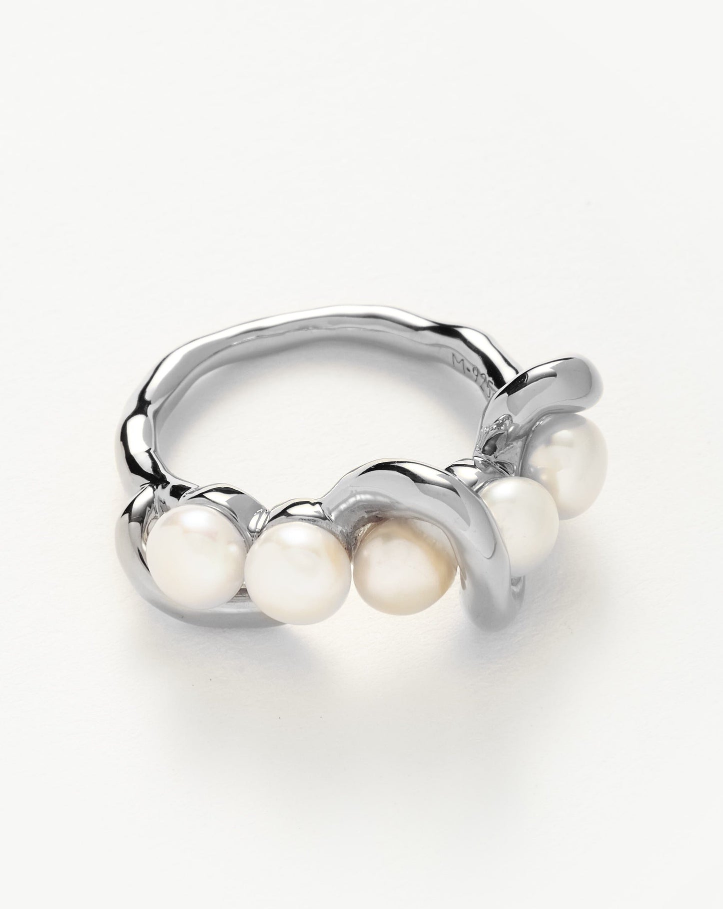 Molten Pearl Twisted Stacking Ring