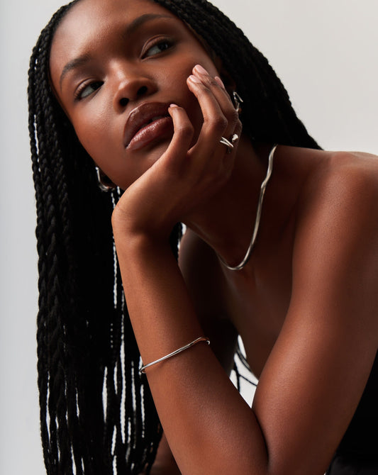 Molten Ripple Bangle | Sterling Silver