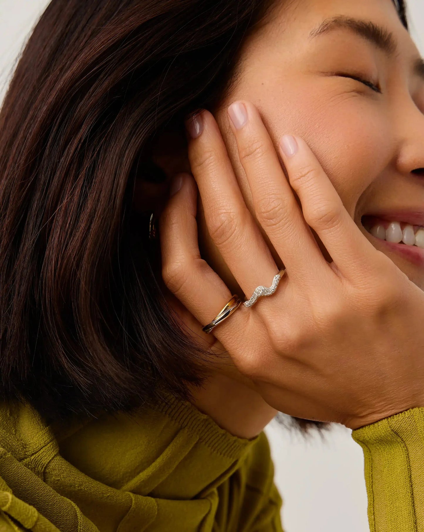 Molten Snow Stacking Ring | Sterling Silver/Cubic Zirconia