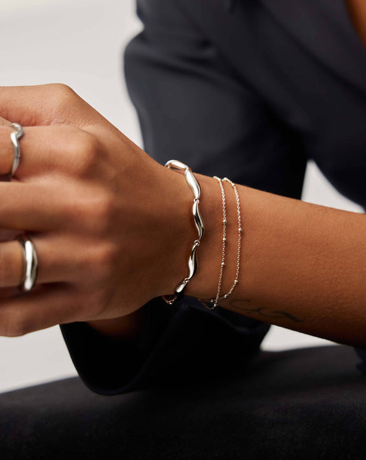 Savi Signature Link Chain Bracelet | Silver Plated