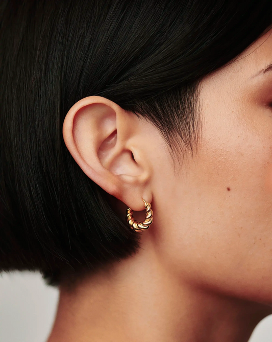 Small Tidal Hoop Earrings | 18ct Gold Vermeil