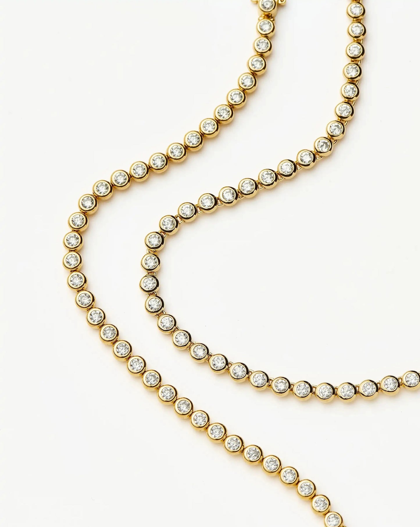 Tennis Round Necklace & Bracelet Set | 18ct Gold Plated/18ct Gold Vermeil/Cubic Zirconia