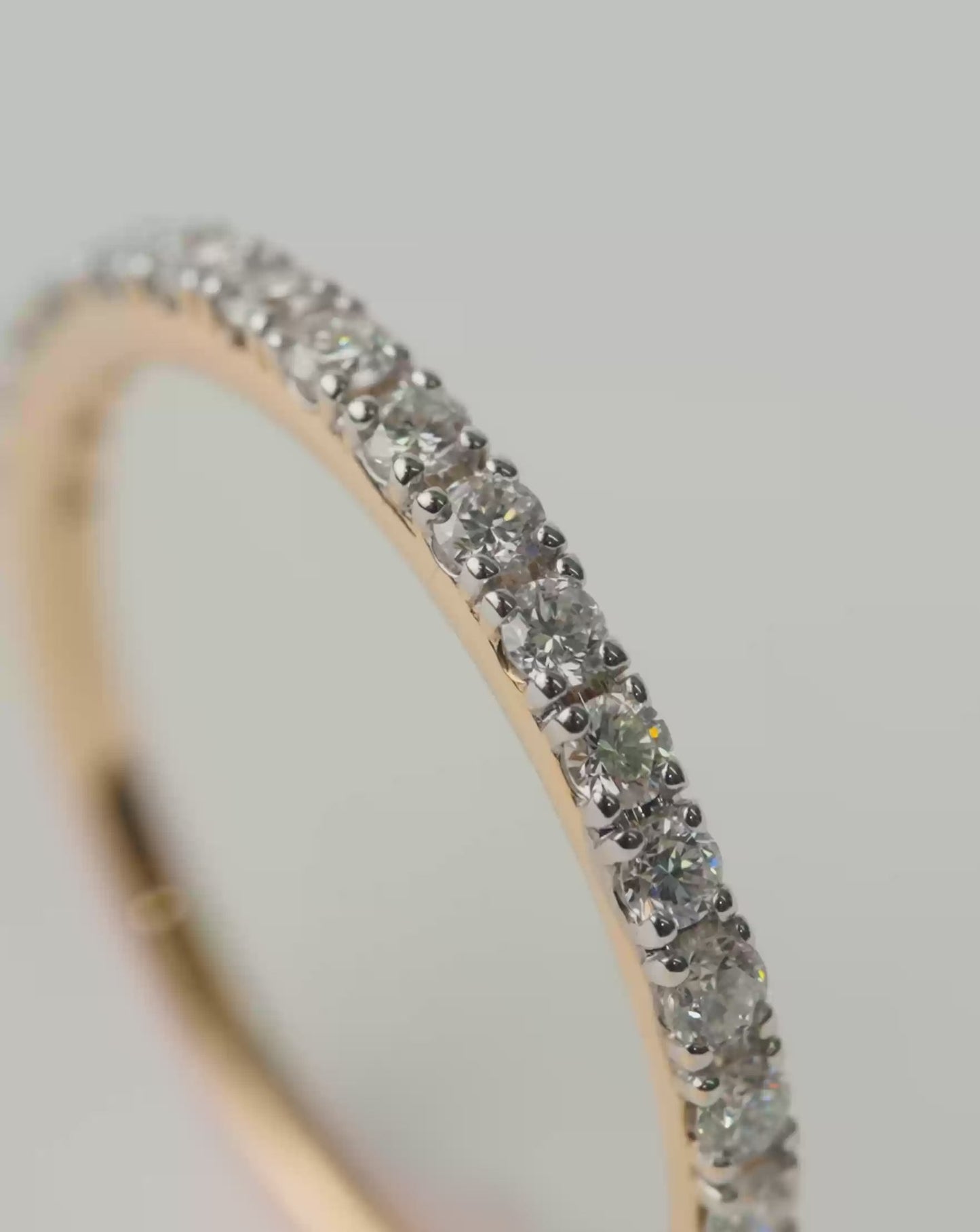 Fine Slim Half Eternity Ring | 14ct Solid Gold/Diamond