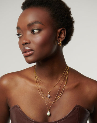 Baroque Pearl Chain Necklace | 18ct Gold Vermeil/Pearl