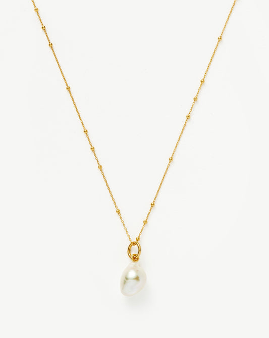 Baroque Pearl Chain Necklace | 18ct Gold Vermeil/Pearl