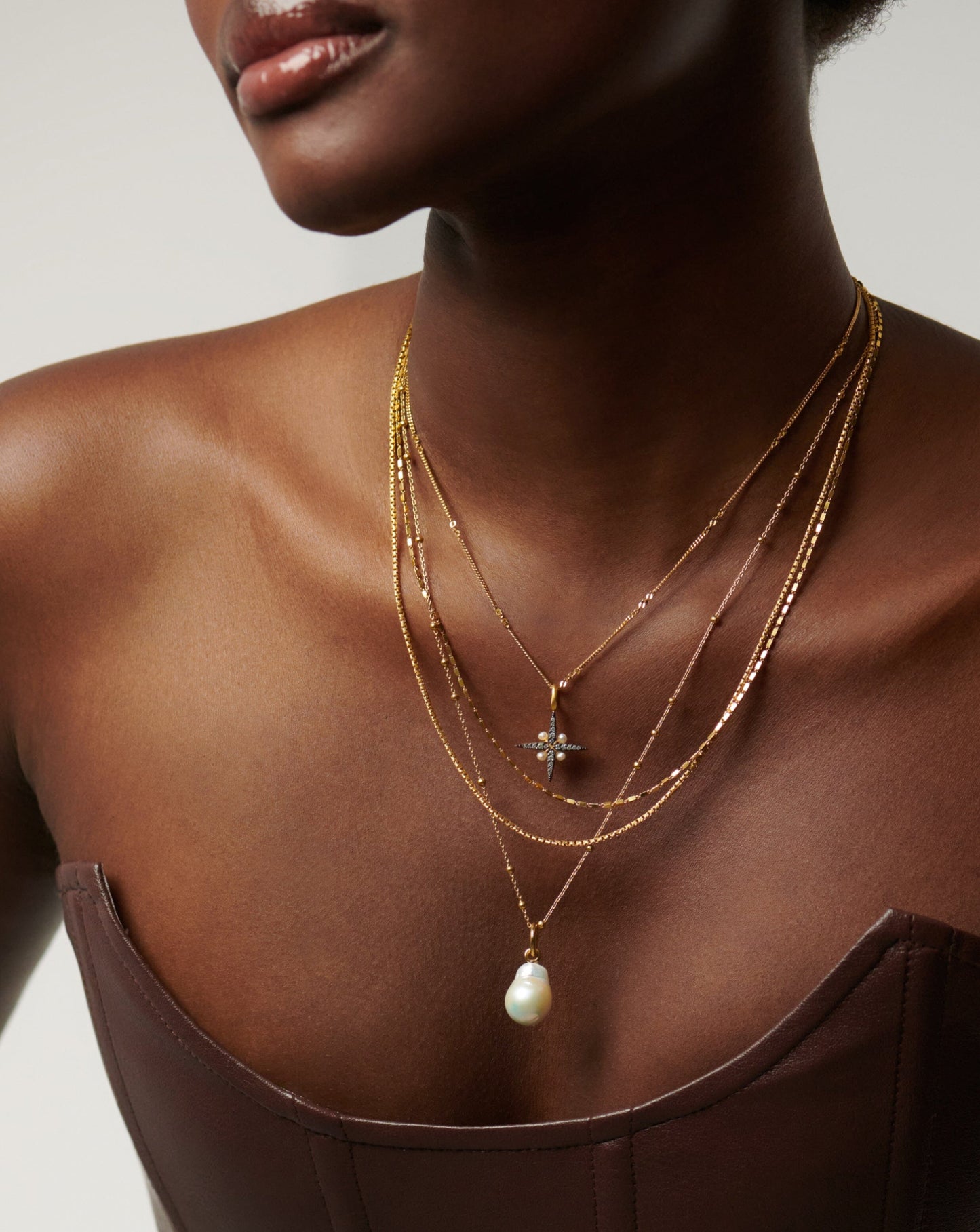 Baroque Pearl Chain Necklace | 18ct Gold Vermeil/Pearl