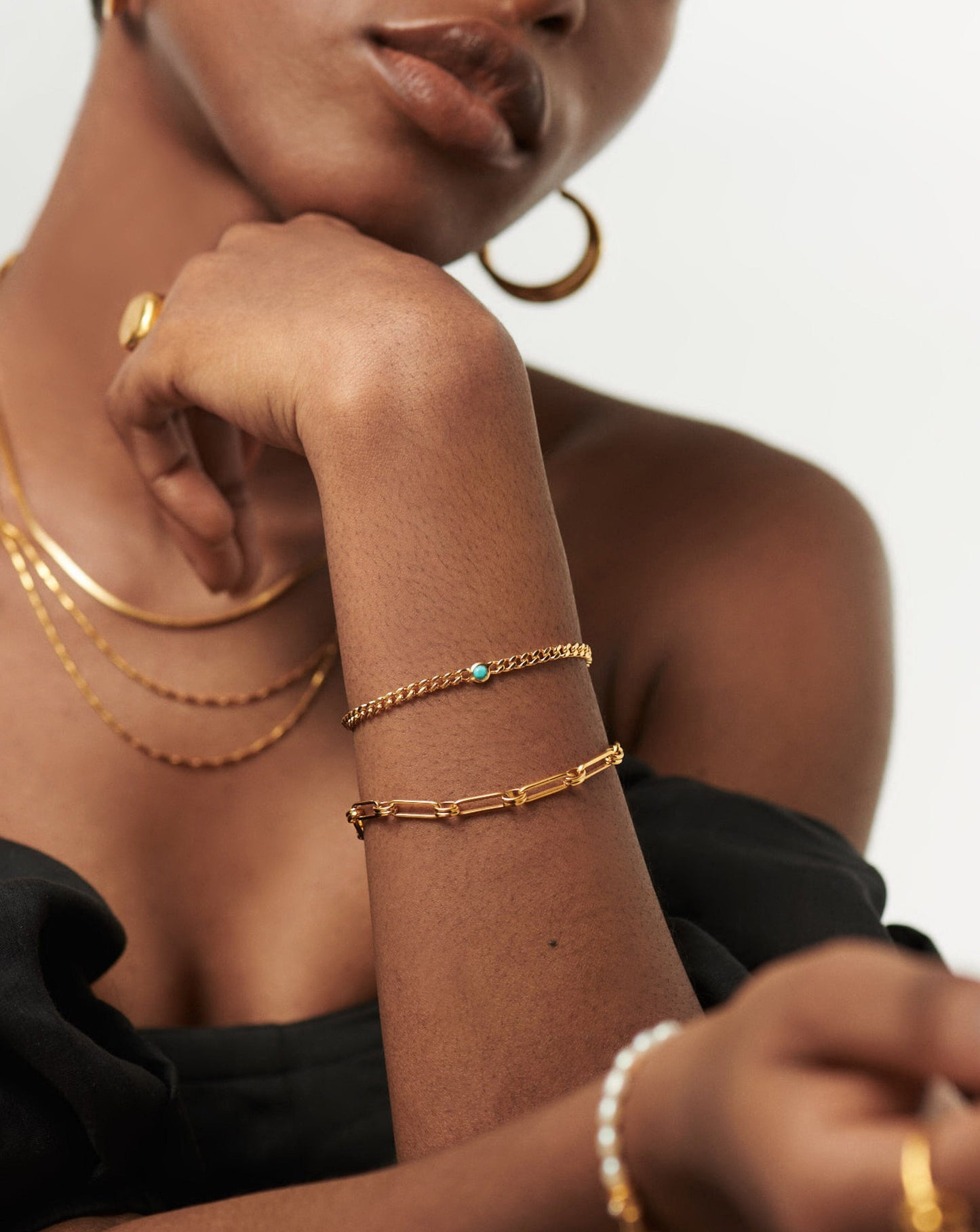 December Birthstone Chain Bracelet | 18ct Gold Plated Vermeil/Turquoise