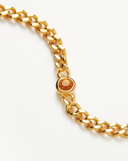 November Birthstone Chain Bracelet | 18ct Gold Plated Vermeil/Citrine