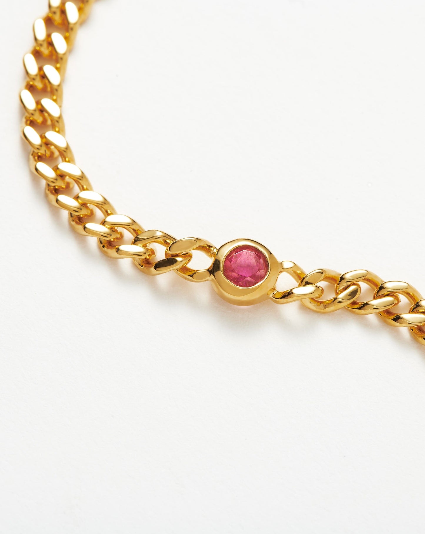 October Birthstone Chain Bracelet | 18ct Gold Plated Vermeil/Pink Tourmaline
