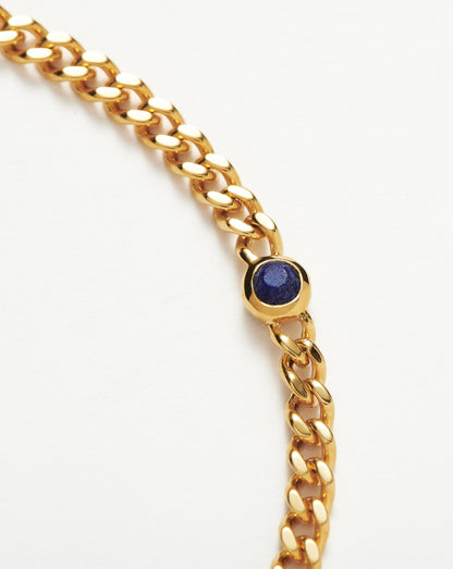September Birthstone Chain Bracelet | 18ct Gold Plated Vermeil/Lapis