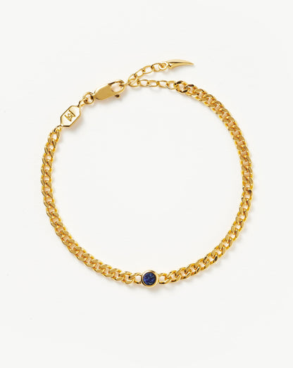 September Birthstone Chain Bracelet | 18ct Gold Plated Vermeil/Lapis