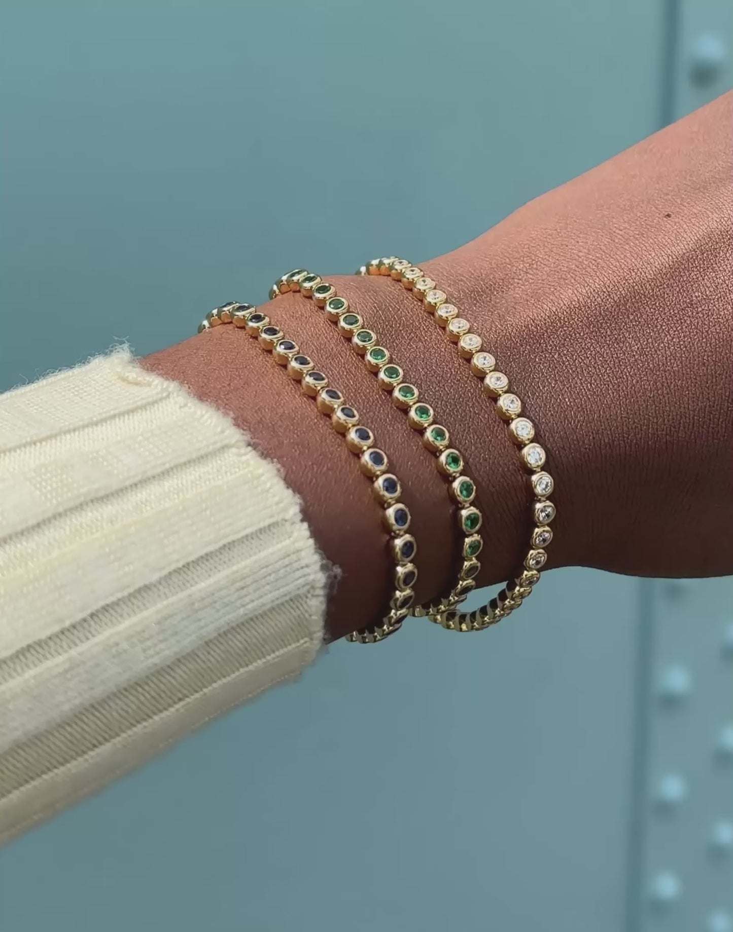 Tennis Round Bracelet | 18ct Gold Vermeil Cubic Zirconia