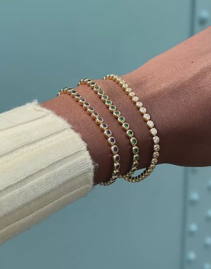 Tennis Round Bracelet | 18ct Gold Vermeil Cubic Zirconia