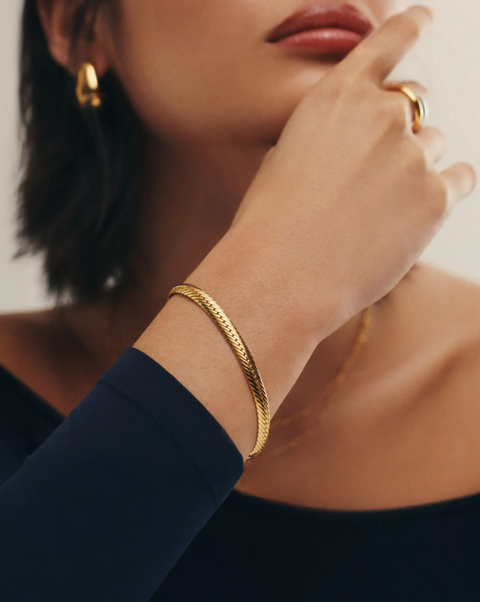 Classic Snake Chain Bracelet | 18ct Gold Plated