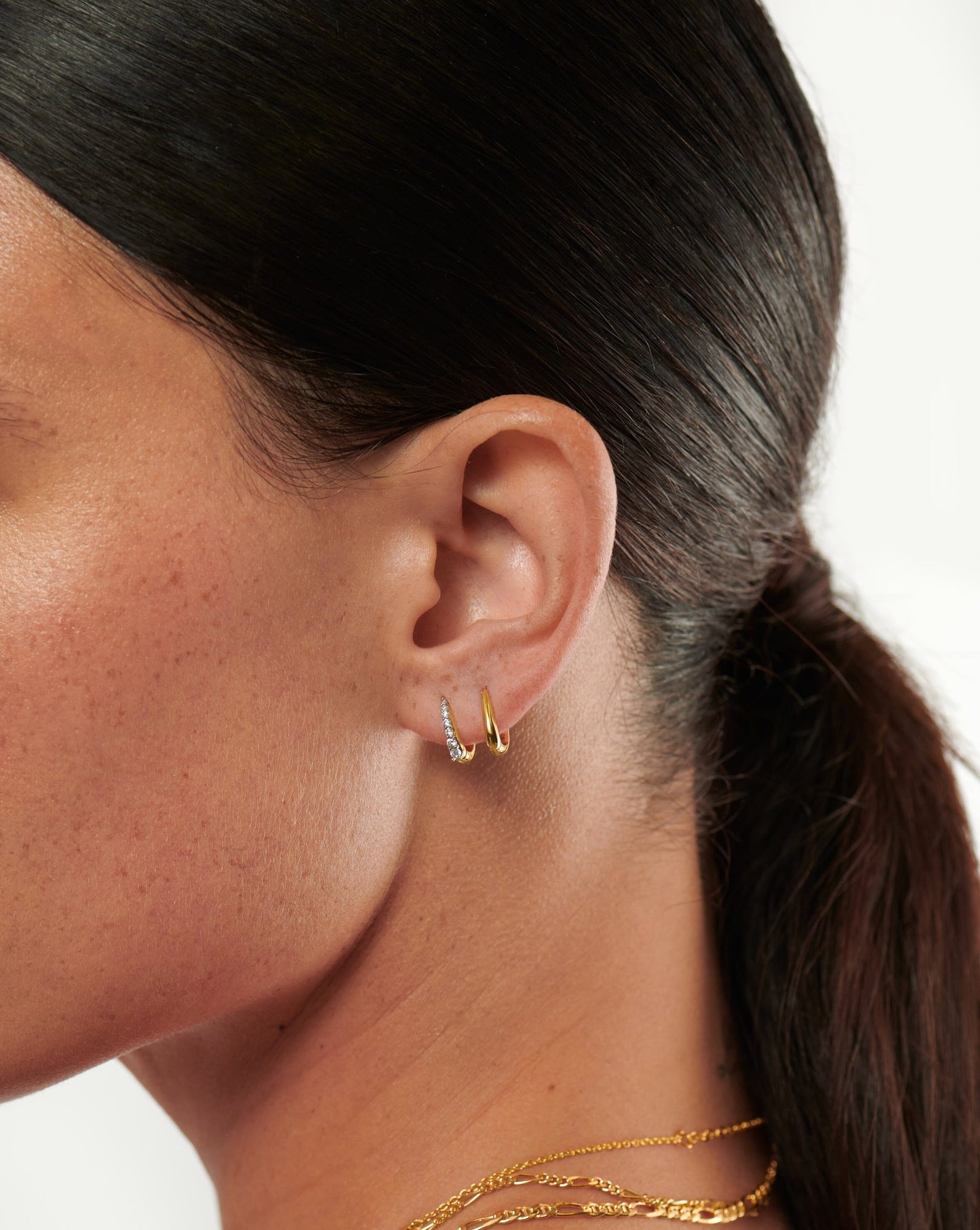 Claw Pave Huggies | 18ct Gold Vermeil/Cubic Zirconia