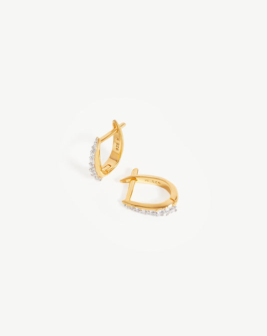 Claw Pave Huggies | 18ct Gold Vermeil/Cubic Zirconia