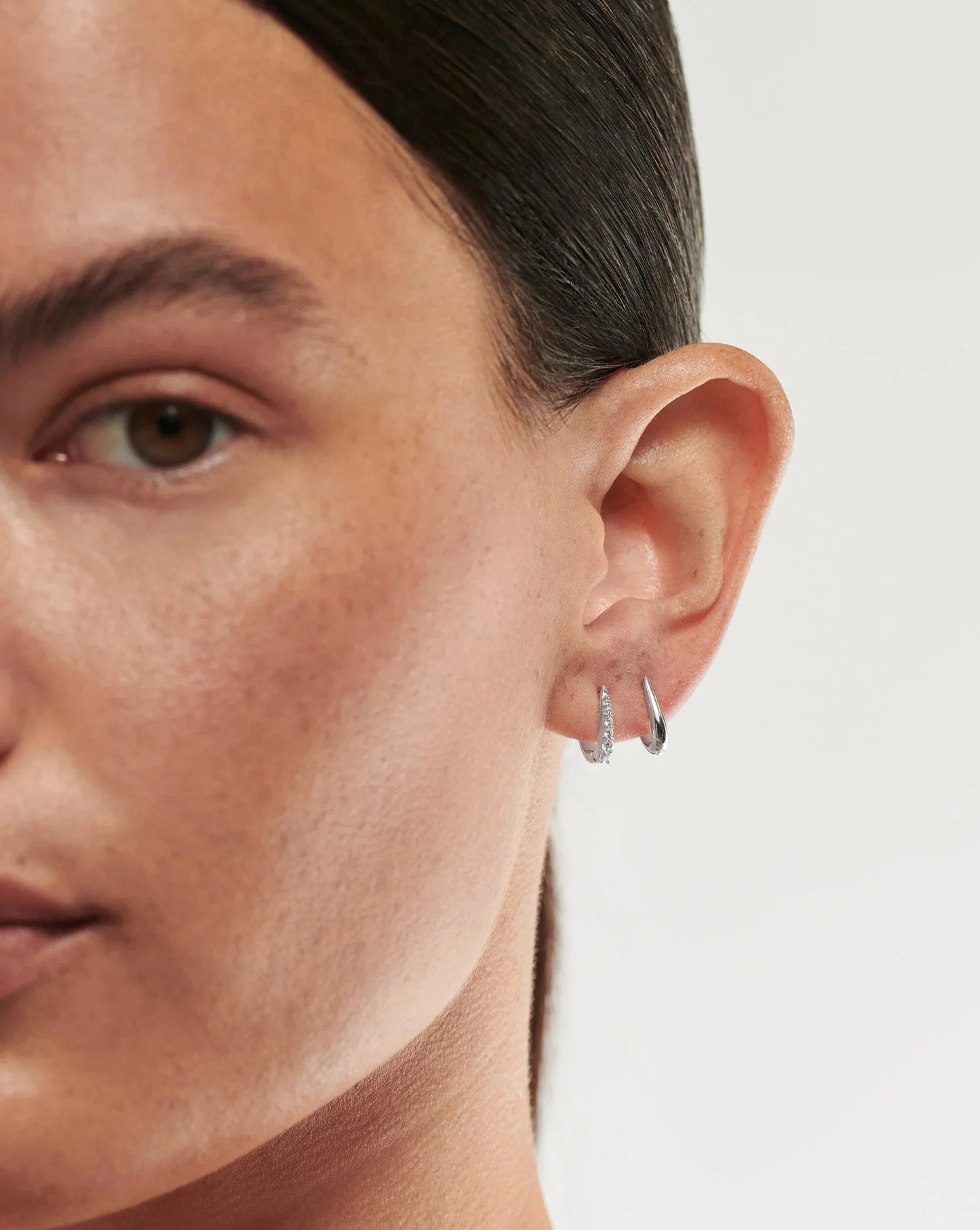 Claw Huggies | Sterling Silver/Pavé