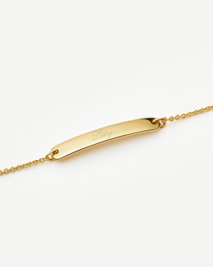 Engravable Bar Chain Bracelet | 18ct Gold Vermeil