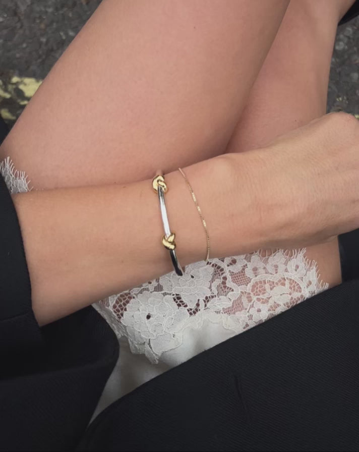 Lucy Williams Knot Hinged Bangle | Mixed Metal
