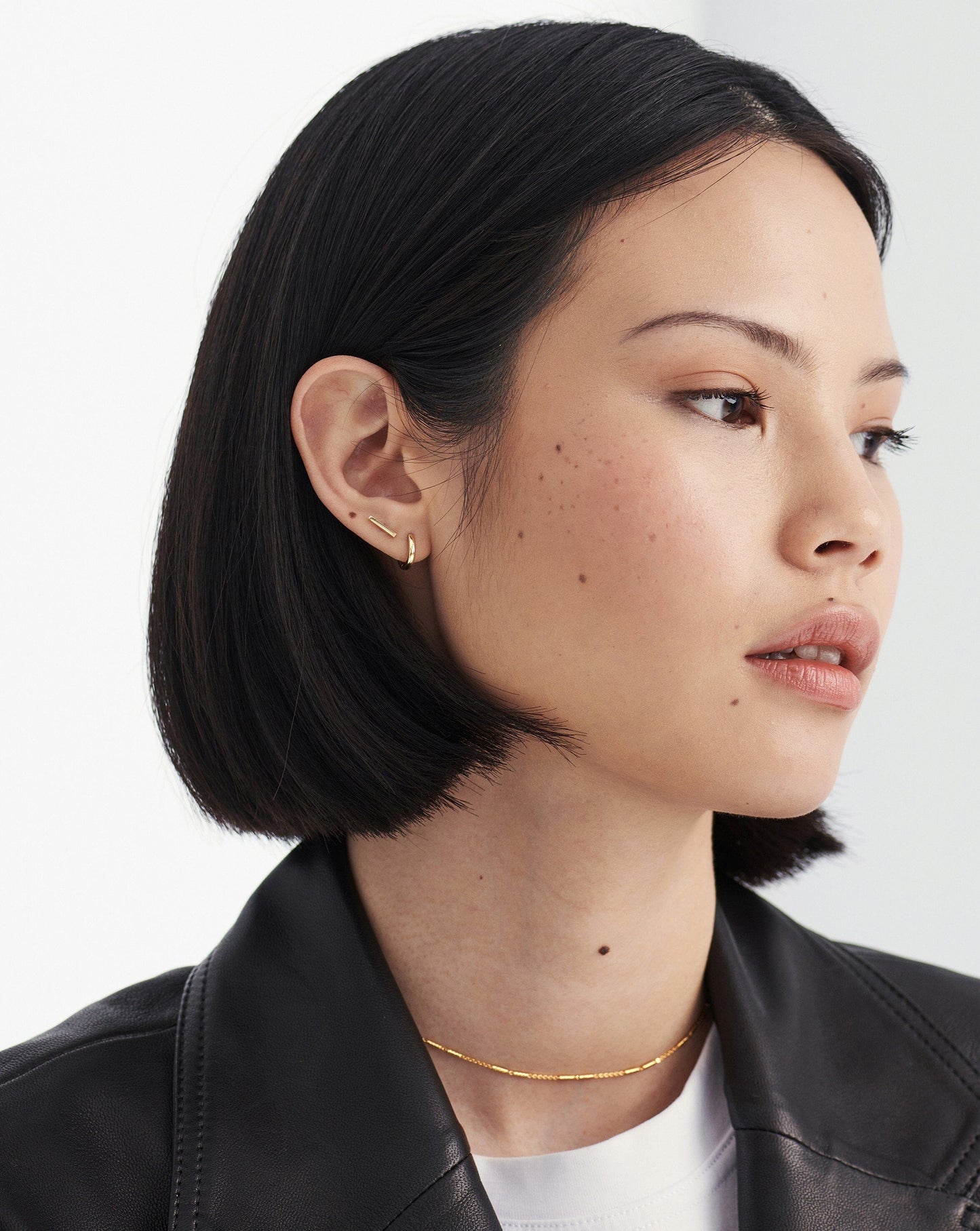 Fine Bar Stud Earrings | 14ct Solid Gold