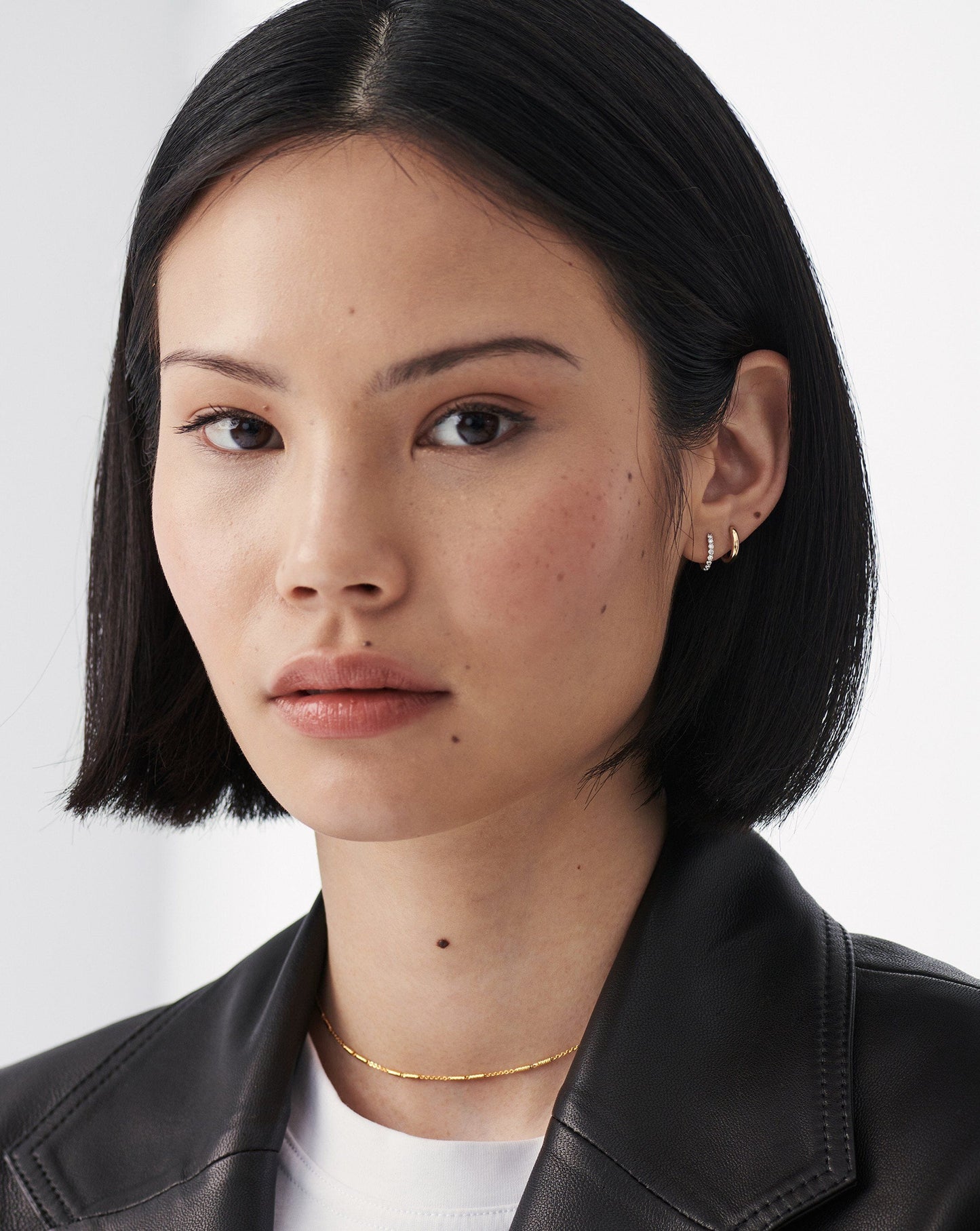 Fine Classic Diamond Single Huggie | 14ct Solid Gold