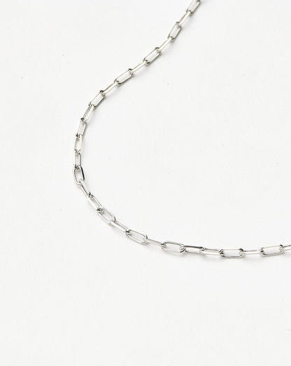 Fine Classic Paperclip Chain Bracelet | 14ct Solid White Gold