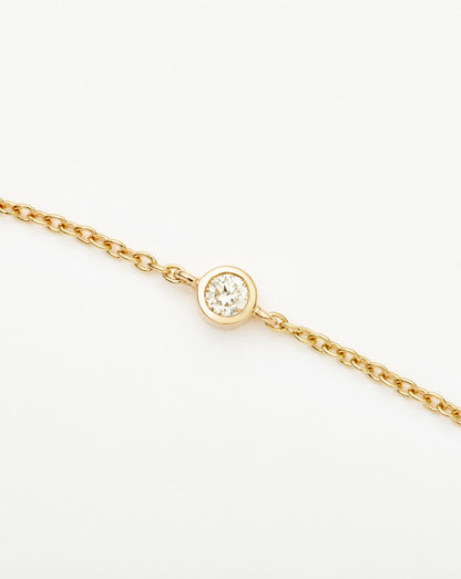 Fine Diamond Solitaire Bracelet | 14ct Solid Gold/Diamond