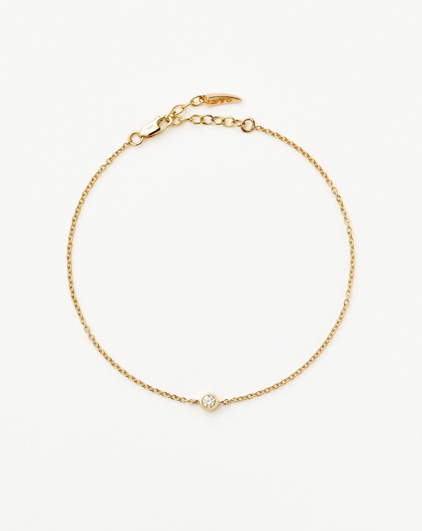 Fine Diamond Solitaire Bracelet | 14ct Solid Gold/Diamond