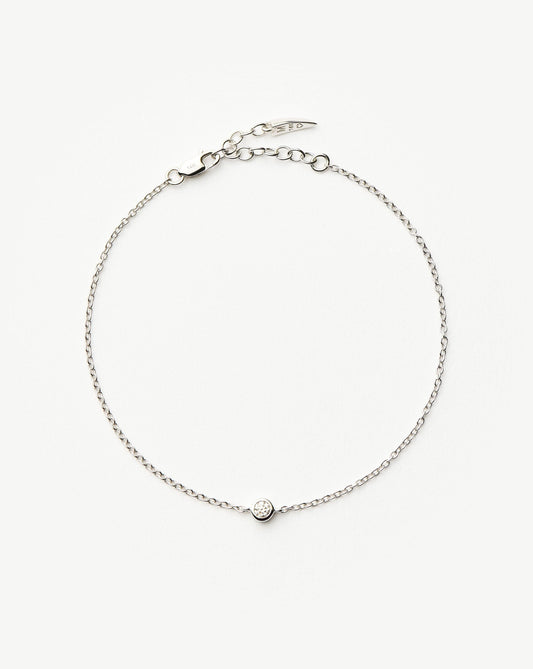 Fine Diamond Solitaire Bracelet | 14ct Solid White Gold/Diamond