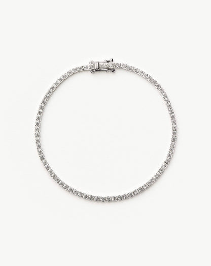 Fine Diamond Tennis Bracelet - Size S/M | 14ct Solid White Gold Lab Grown Diamonds