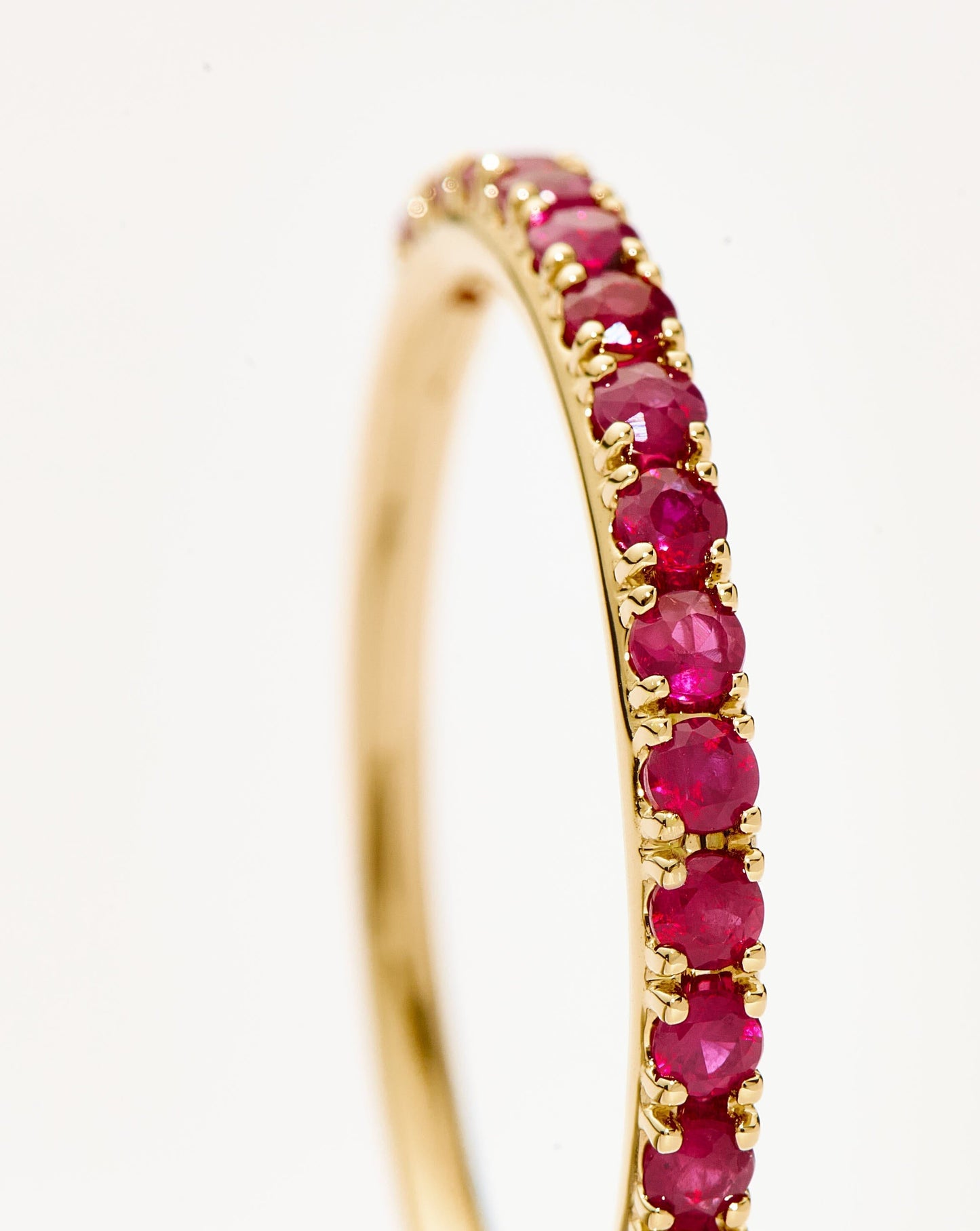 Fine Half Eternity Ruby Ring | 14ct Solid Gold/Ruby