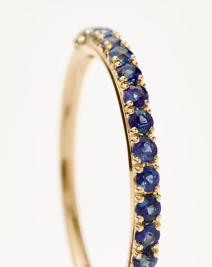 Fine Half Sapphire Eternity Ring | 14ct Solid Gold/Sapphire