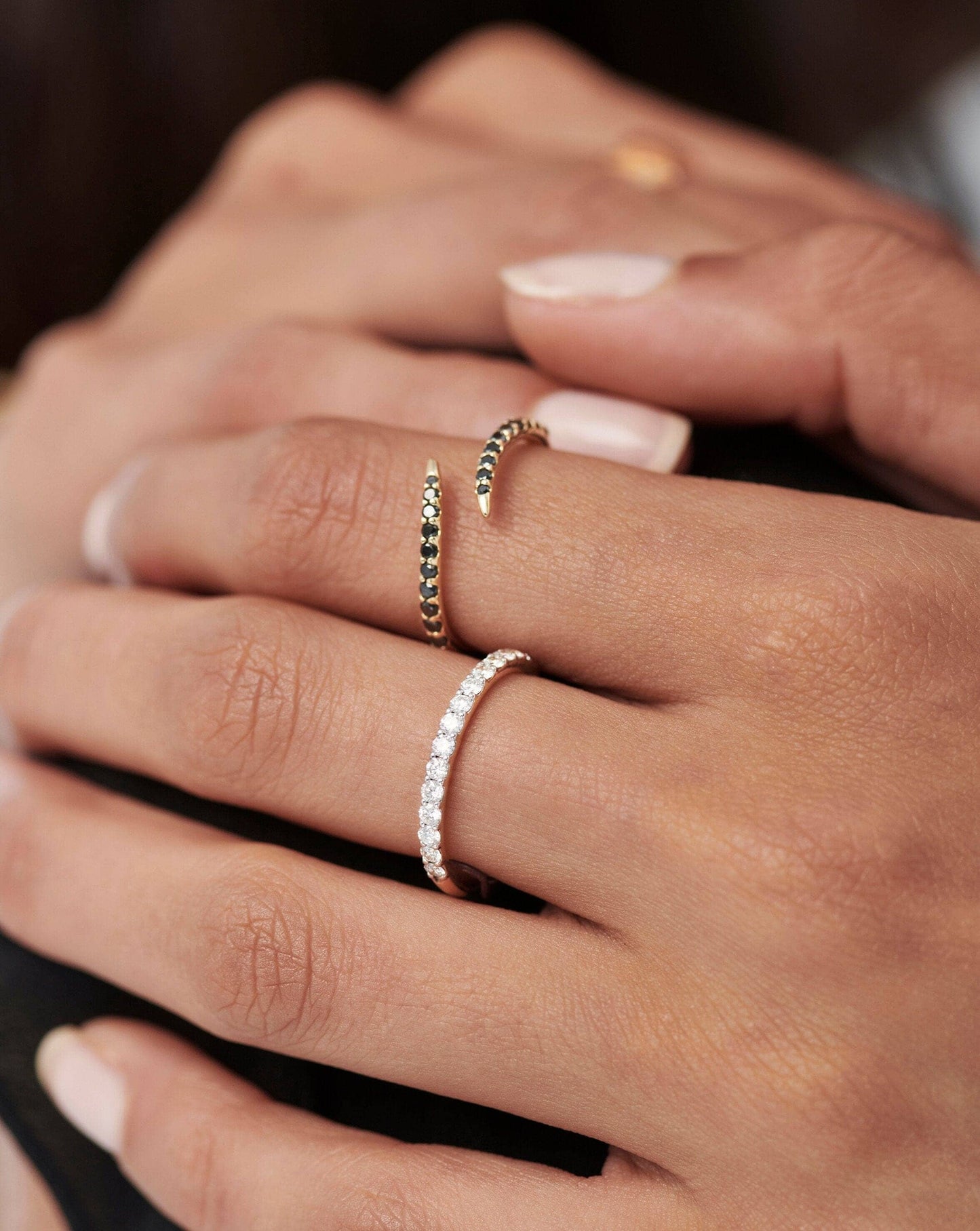 Fine Slim Half Eternity Ring | 14ct Solid Gold/Diamond