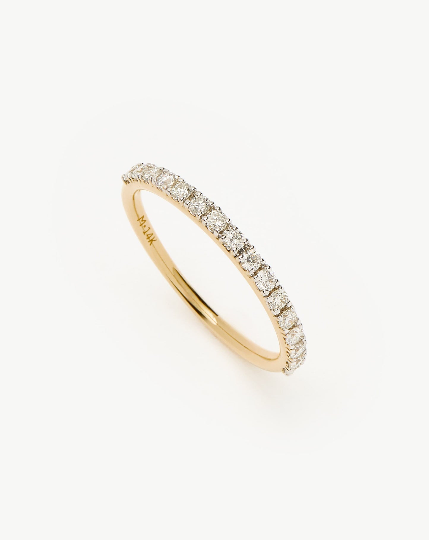 Fine Slim Half Eternity Ring | 14ct Solid Gold/Diamond