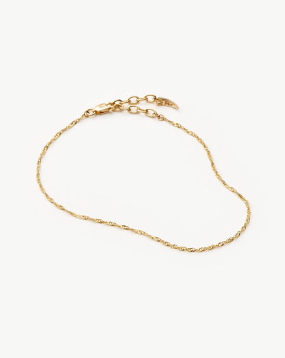 Fine Twisted Chain Bracelet | 14ct Solid Gold