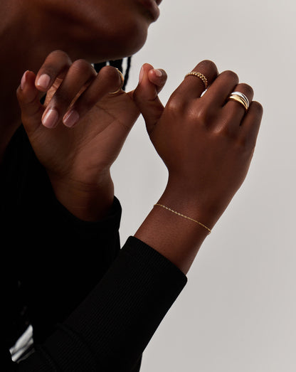 Fine Twisted Chain Bracelet | 14ct Solid Gold