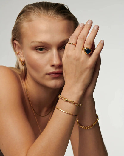 Harris Reed In Good Hands Charm Bracelet | 18ct Gold Plated/Black Onyx & Pearl