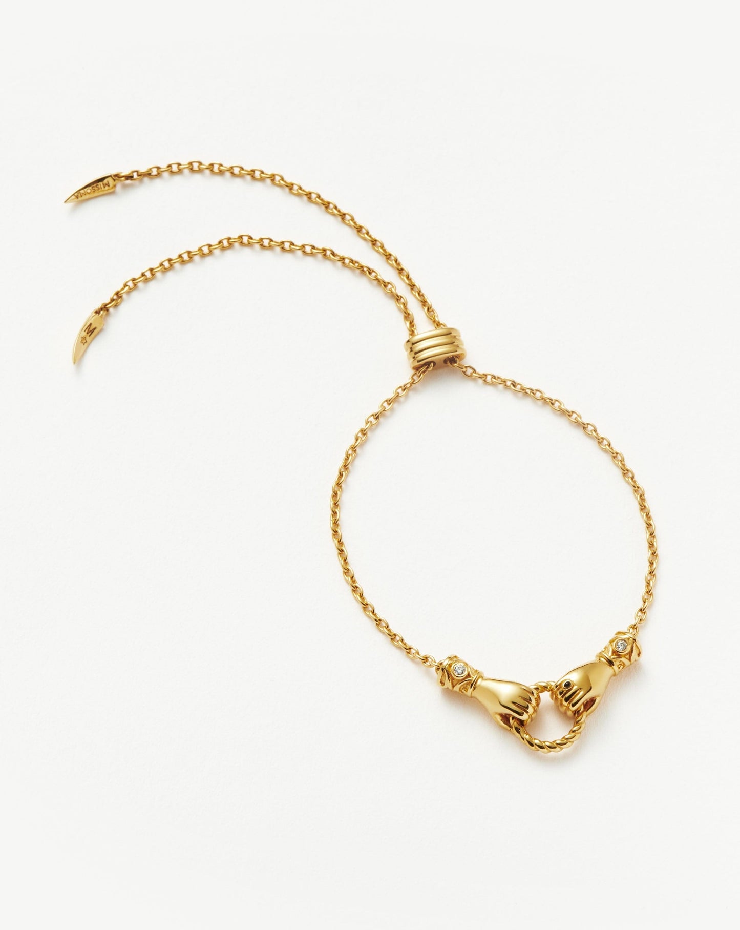 Harris Reed In Good Hands Slider Bracelet | 18ct Gold Plated/Cubic Zirconia