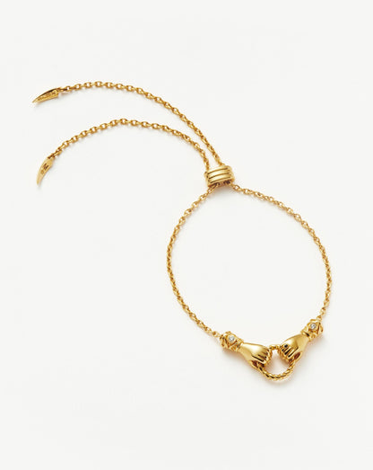 Harris Reed In Good Hands Slider Bracelet | 18ct Gold Plated/Cubic Zirconia