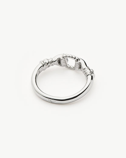 Harris Reed In Good Hands Stacking Ring | Sterling Silver/Cubic Zirconia & Black Onyx