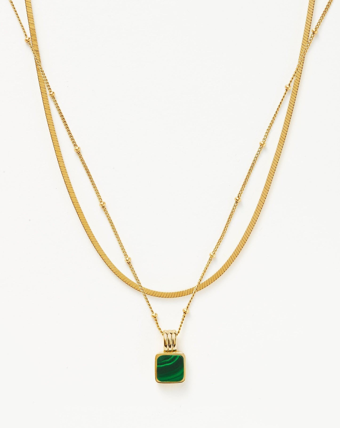 Iconic Lucy Williams Malachite Necklace Set | 18ct Gold Vermeil/Malachite