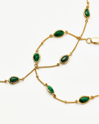 Iconic Magma Gemstone Choker & Bracelet Set | 18ct Gold Vermeil/Malachite