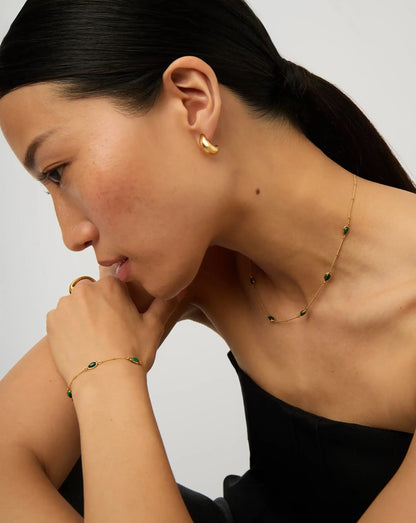 Iconic Magma Gemstone Choker & Bracelet Set | 18ct Gold Vermeil/Malachite