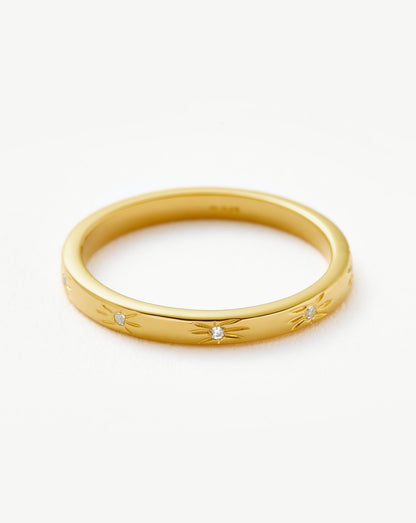 Interstellar Star Studded Stacking Ring | 18ct Gold Vermeil